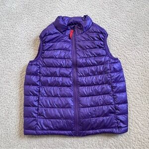Primary Puffer Vest Size 10 Purple Lightweight Full Zip Pockets
